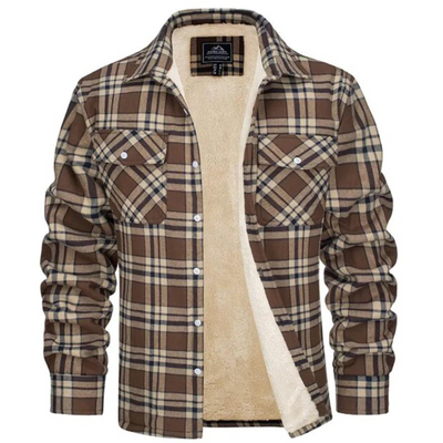 Felicio® | Men’s Fleece Jacket With Check Pattern