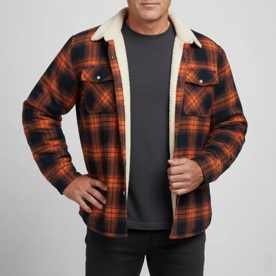 Felicio® | Men’s Fleece Jacket With Check Pattern