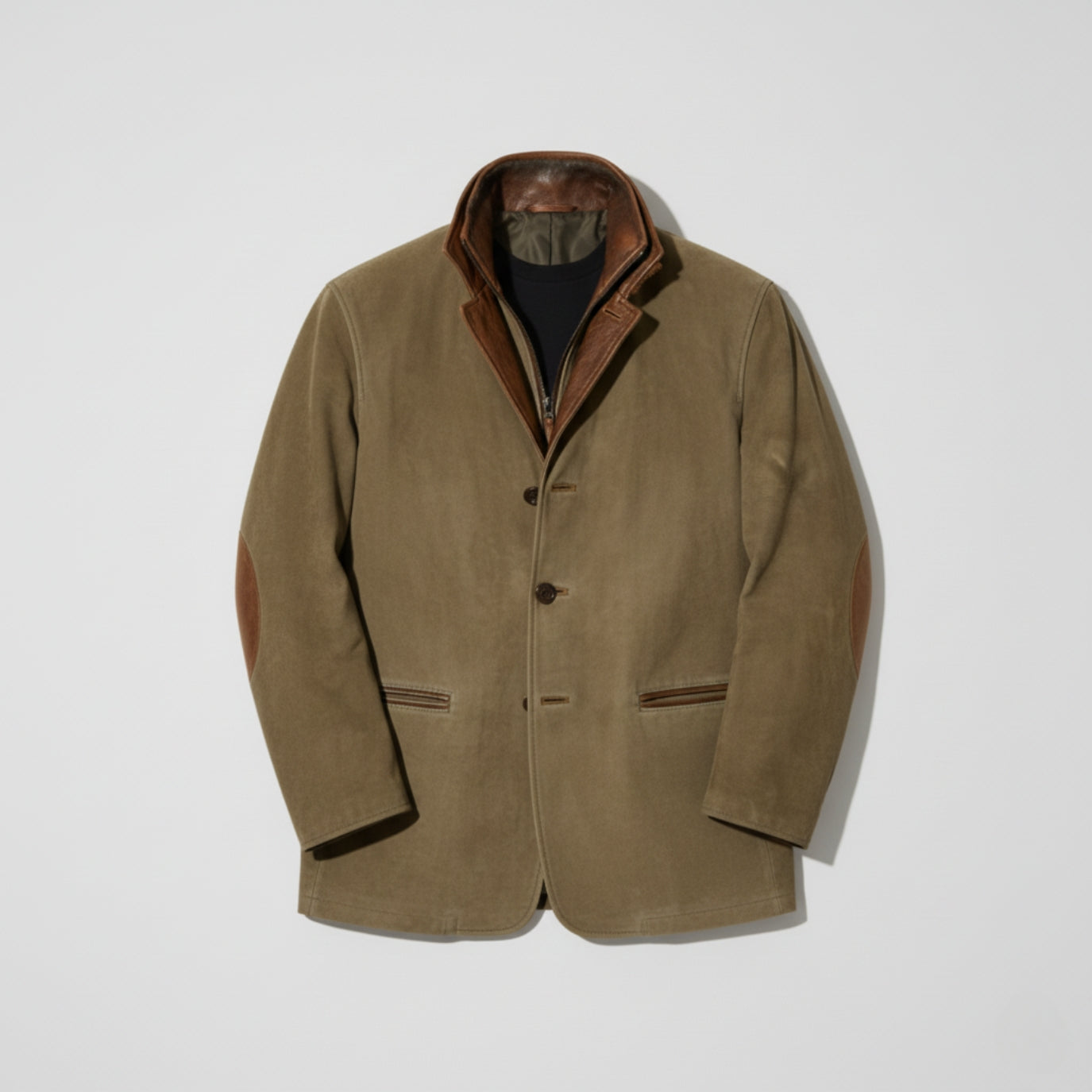 Federico® | Men’s Suede Jacket With Button Front
