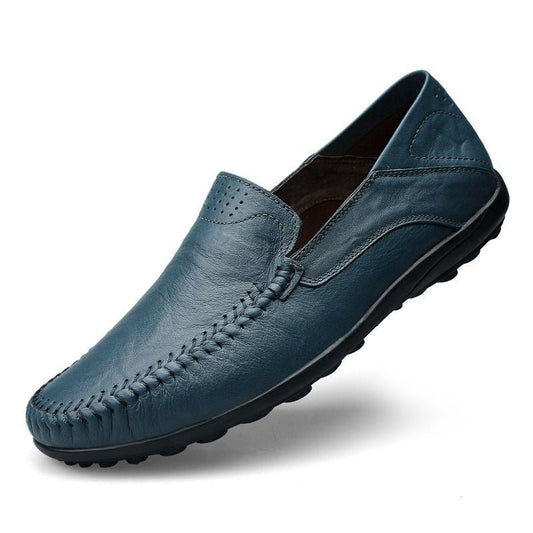 Zollie® | Navy Blue Leather Men's Loafer