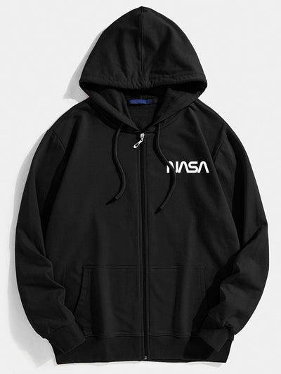 Nash | Nasa Print Zip Through Hoodie
