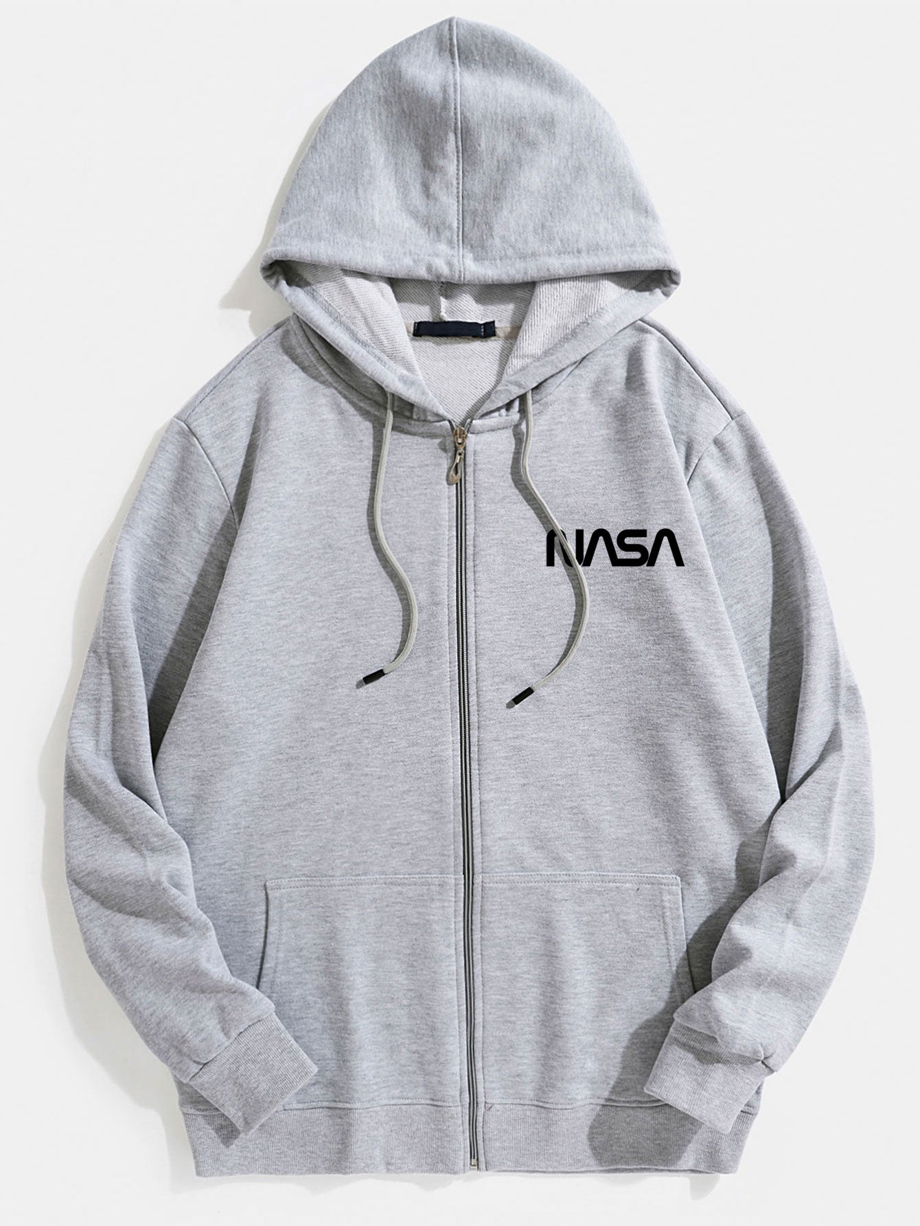 Dorian | Nasa Print Zip Through Hoodie