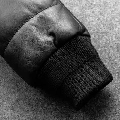 Teón | Warm men's leather jacket with stand-up collar - Lined and modern