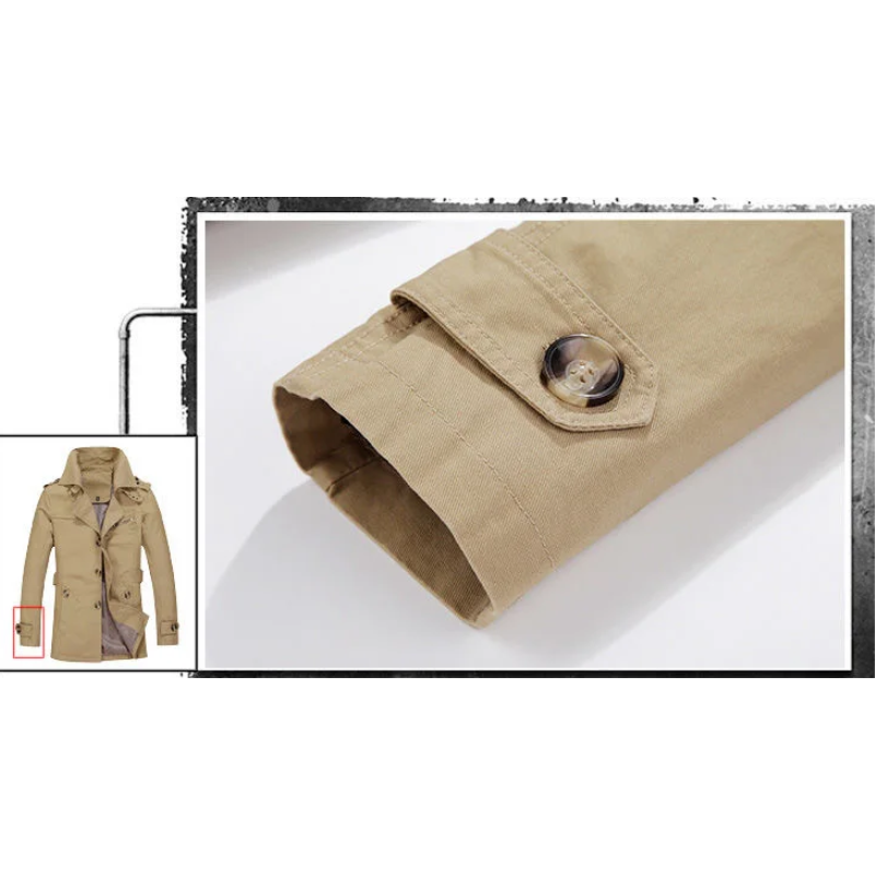 Paco | Men's winter coat - Elegant trench coat with belt loops and button placket