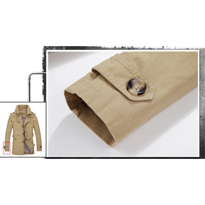 Paco | Men's winter coat - Elegant trench coat with belt loops and button placket