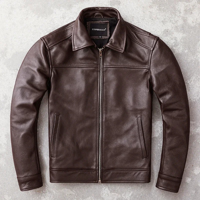 Teobaldo | Elegant men's leather jacket made of high-quality genuine leather - timeless and stylish