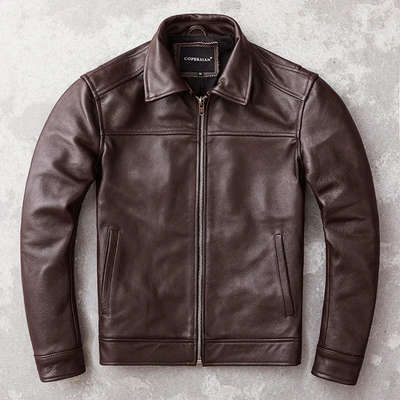 Teobaldo | Elegant men's leather jacket made of high-quality genuine leather - timeless and stylish