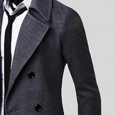 Niran | Men's winter coat - double-breasted jacket with wool content and warm lining