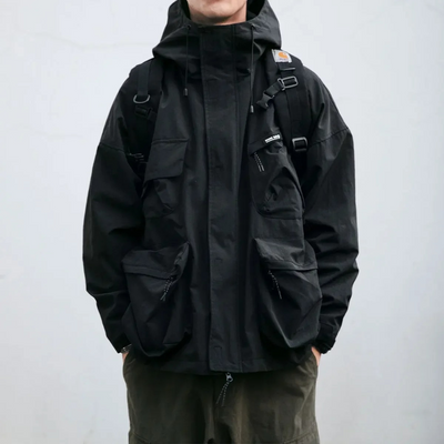 Helios | Men's hooded multi-pocket utility jacket