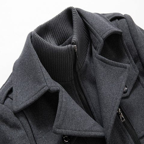 Eulises | Men's double-layered coat with high collar