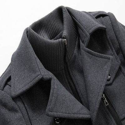 Eulises | Men's double-layered coat with high collar
