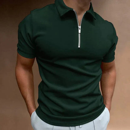 Llewellyn® | Casual Men'S Polo Shirt With Zipper Closure
