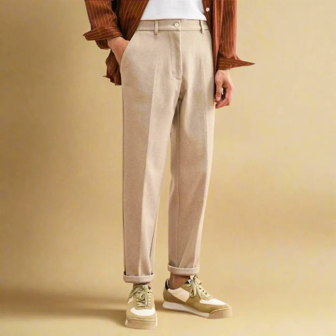 Higinio | Noah Cropped Slim Fit Tailored Trousers