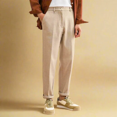 Higinio | Noah Cropped Slim Fit Tailored Trousers