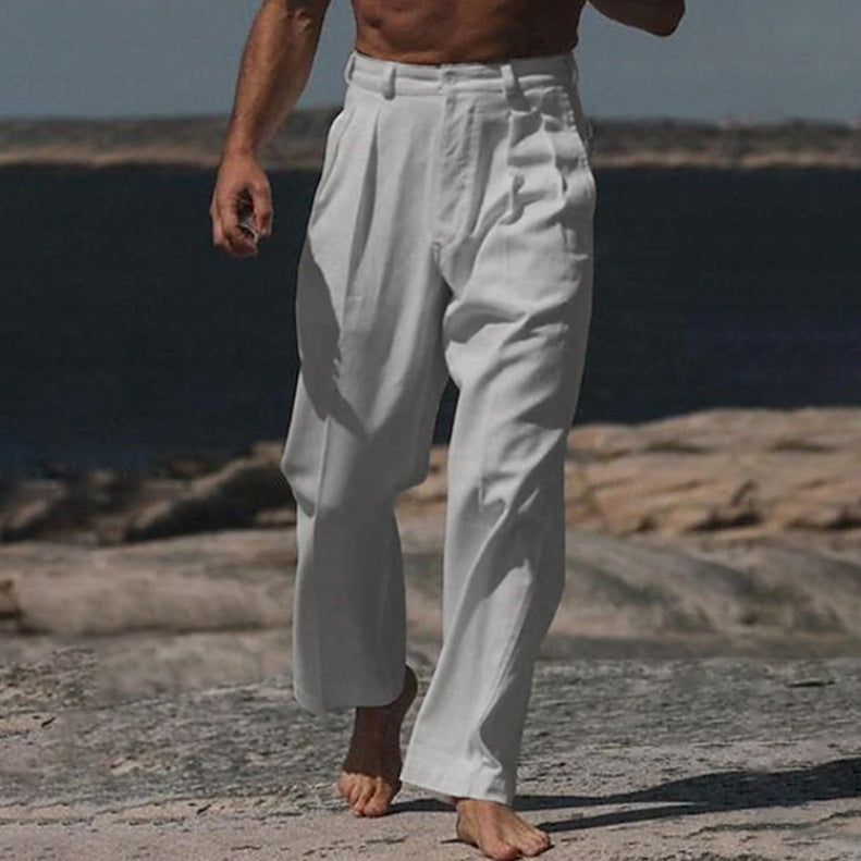 Jeremy | Wide-leg linen pants