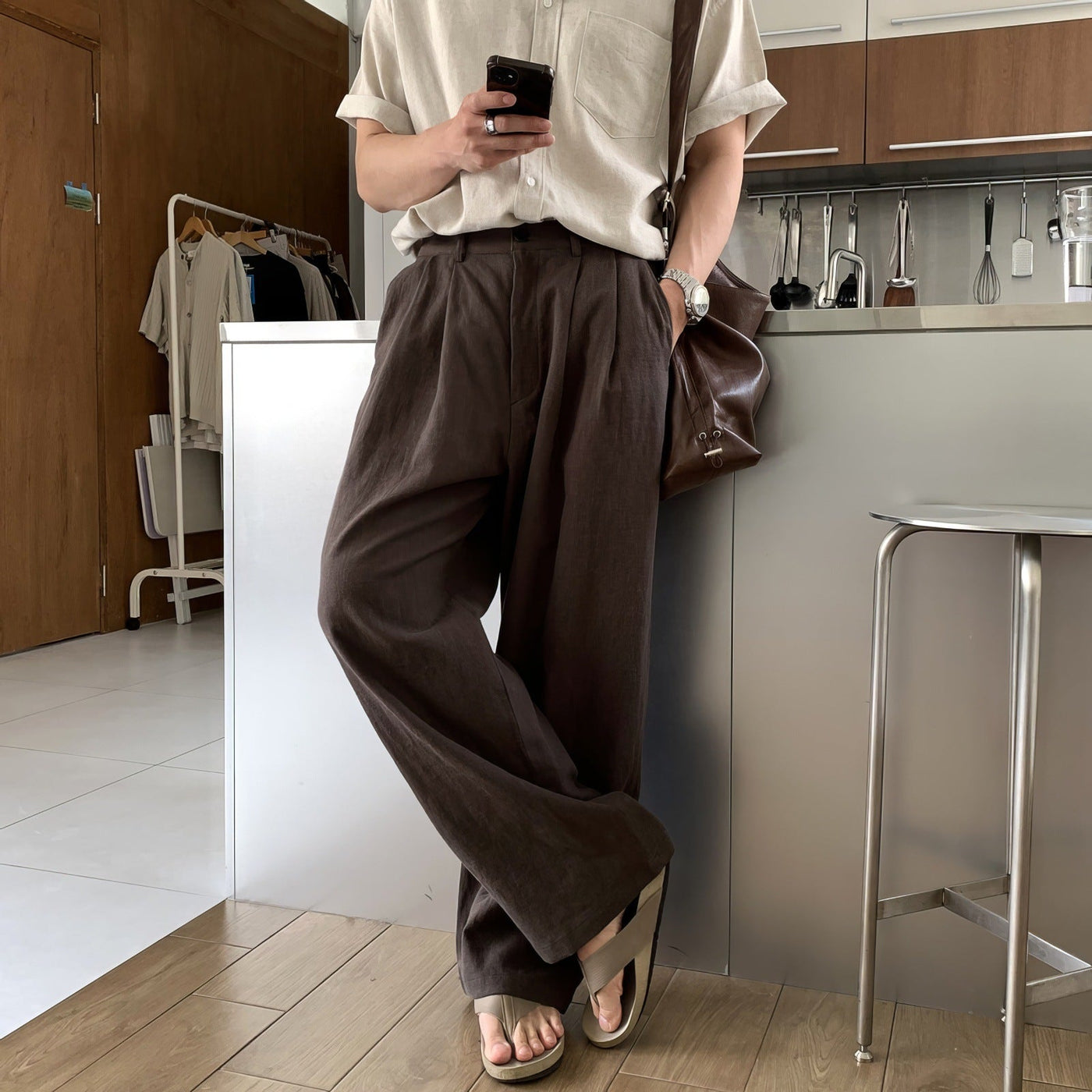 Jeffrey | Wide-leg linen pants