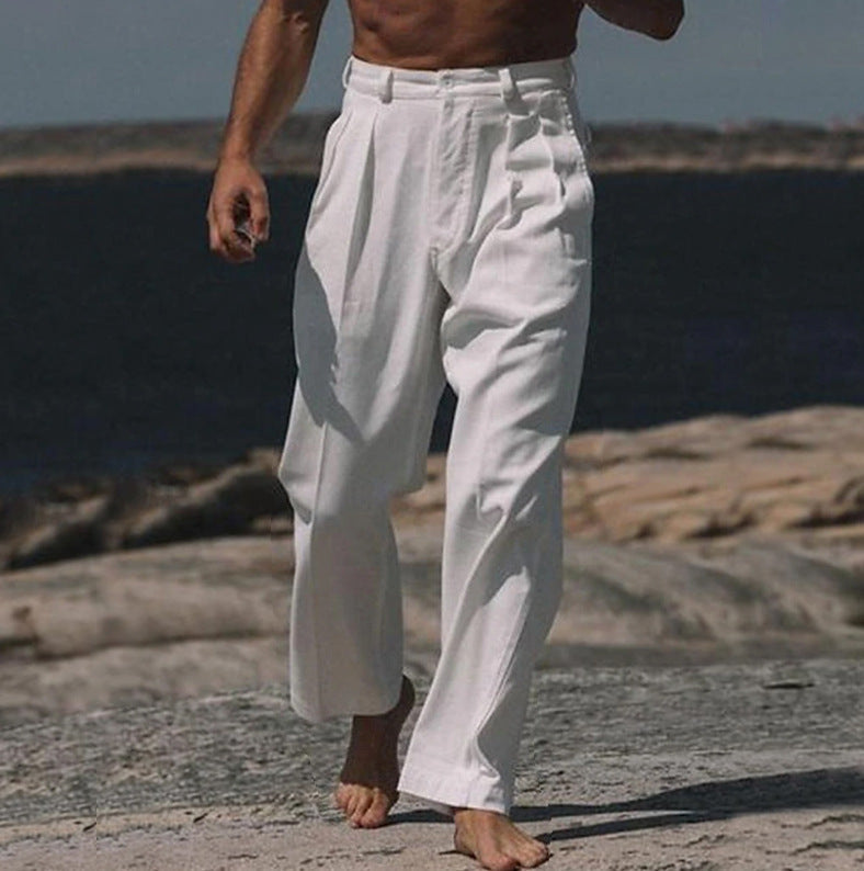 Jeremy | Wide-leg linen pants