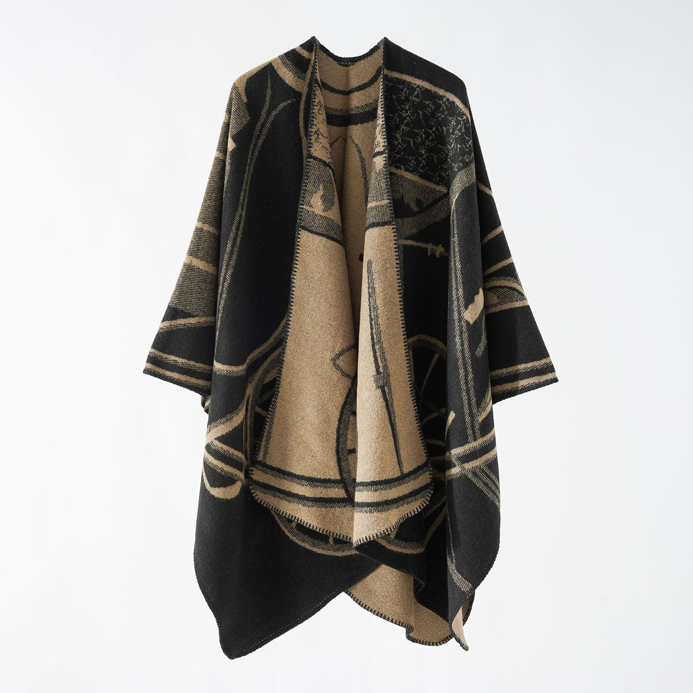 Caleb® | Patterned open poncho