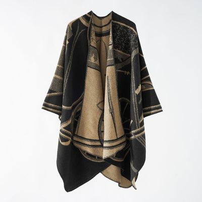 Caleb® | Patterned open poncho