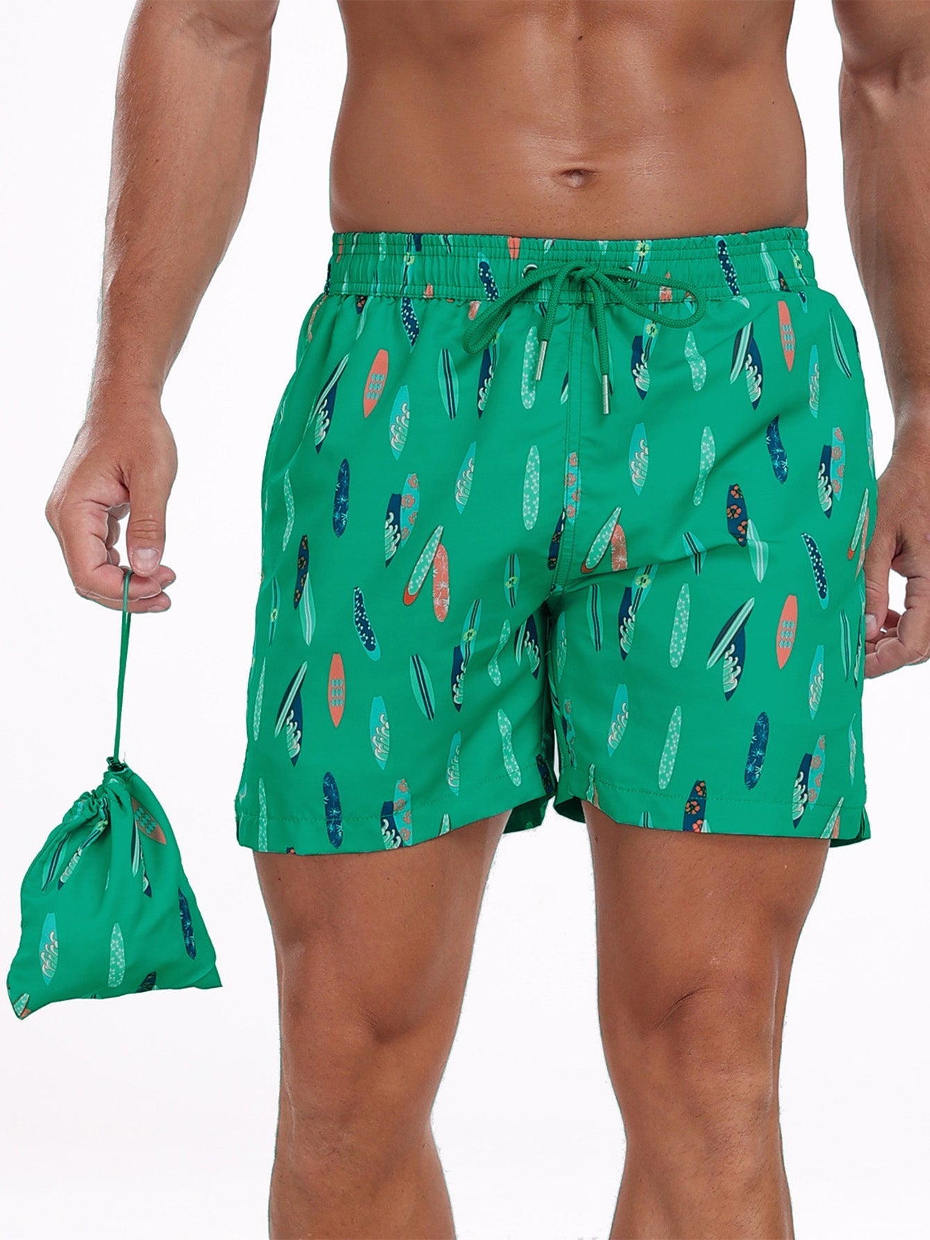 Federico® | Stowable Surfboard Print Swim Shorts