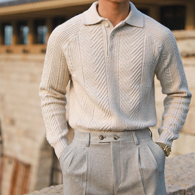 Acelin® | Men'S Autumn And Winter Casual Lapel Bottoming Sweater