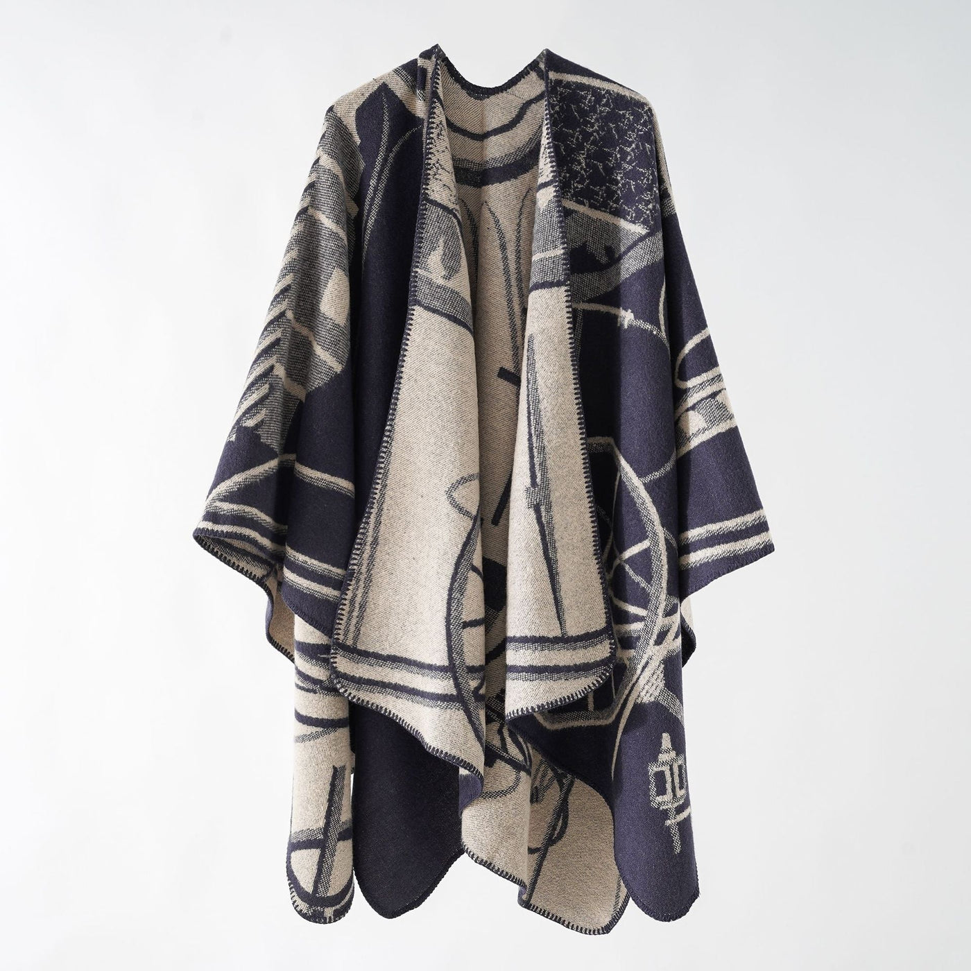 Caleb® | Patterned open poncho