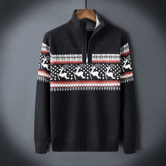 Thiago® | Nordic Reindeer Quarter-Zip Sweater