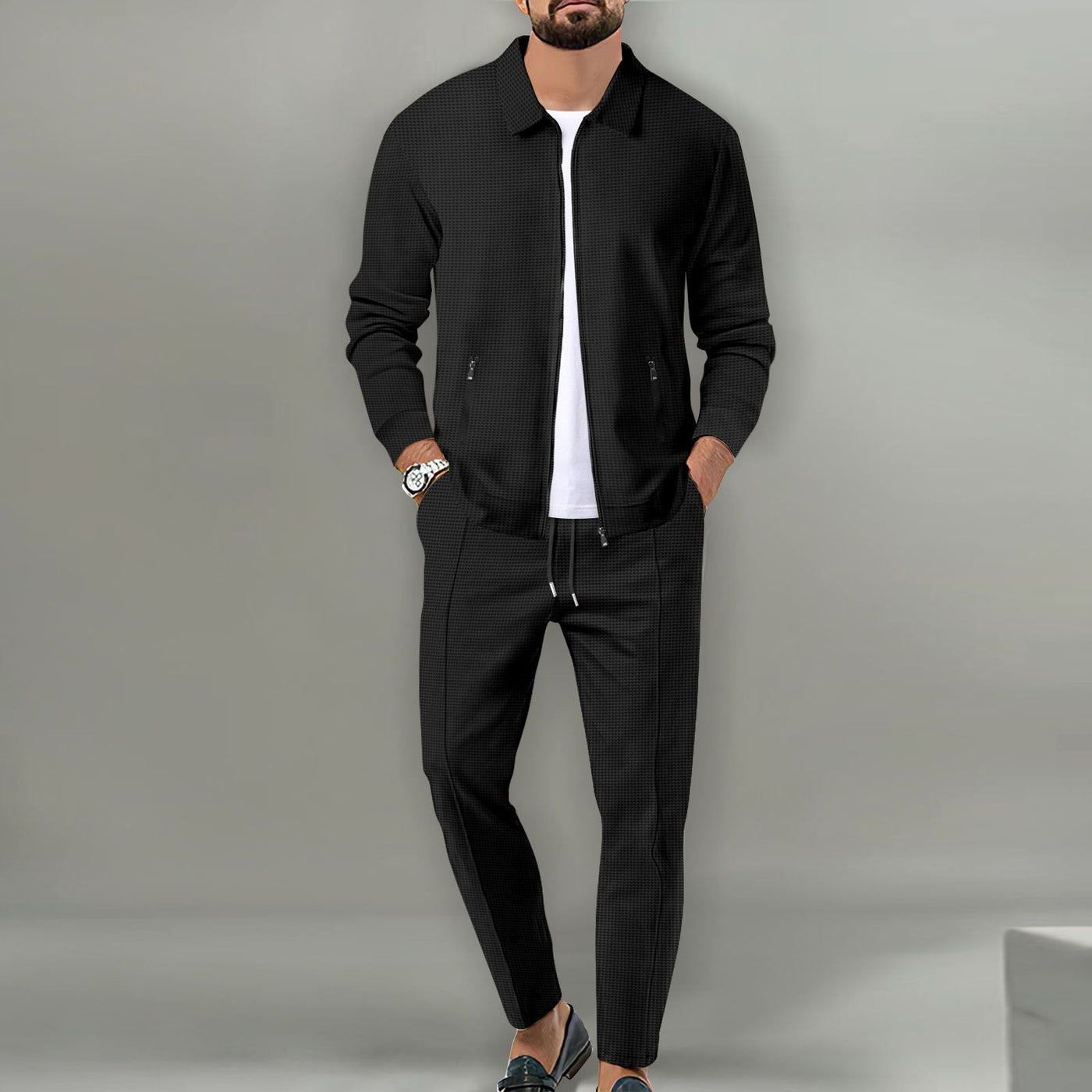 Oliver® | 2-piece set with long pants and jacket with zipper