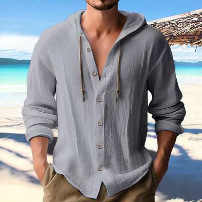 Bessy® | Men's Solid Color Single Breasted Long Sleeve Hoodie 00951247X