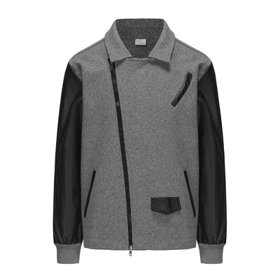 Claudio® | Bravon Leather-Wool Bomber Jacket