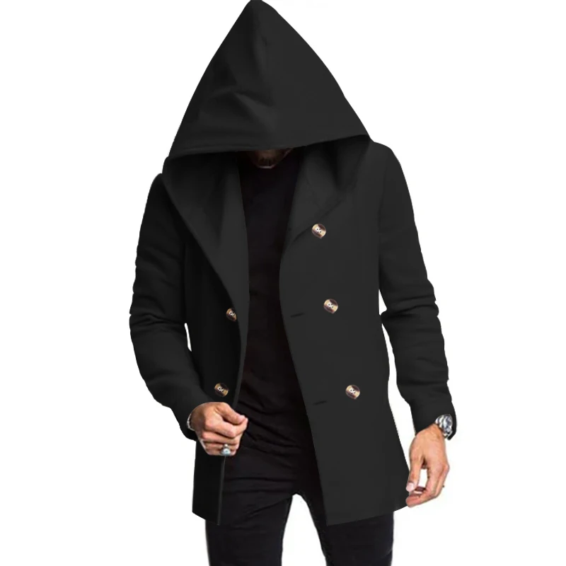 Numa | Men's Wool Coat with Hood - Double Breasted Warm & Elegant