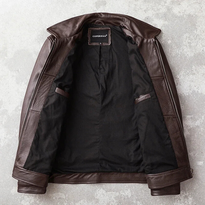 Teobaldo | Elegant men's leather jacket made of high-quality genuine leather - timeless and stylish