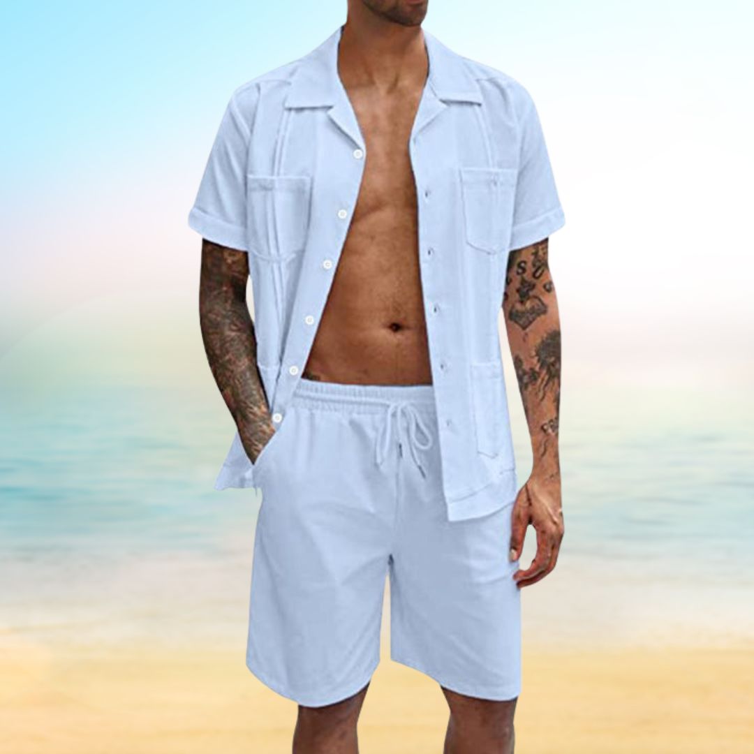 Quentin® | Shirt & Shorts Summer Set For Men