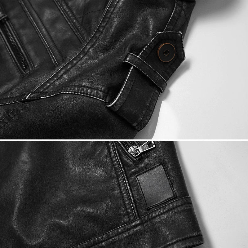 Rayhan® | Onyx Biker Streetwear Leather Jacket