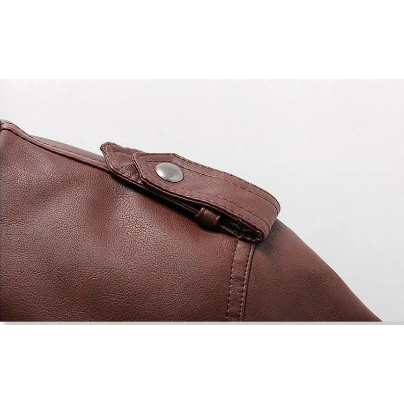 Umar | Men's leather jacket - Stylish with removable hood and details