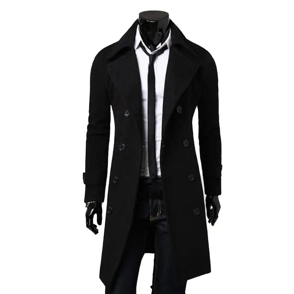 Niran | Men's winter coat - double-breasted jacket with wool content and warm lining