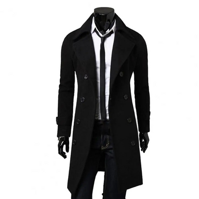 Niran | Men's winter coat - double-breasted jacket with wool content and warm lining