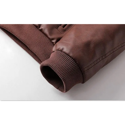 Umar | Men's leather jacket - Stylish with removable hood and details