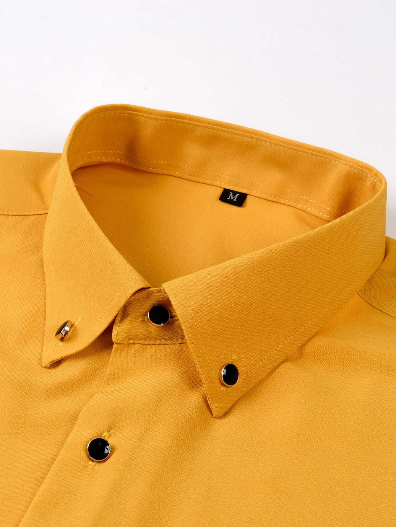 Fiorino® | Long Sleeve Dress Shirt with Faux Gemstone Metal Rim Buttons