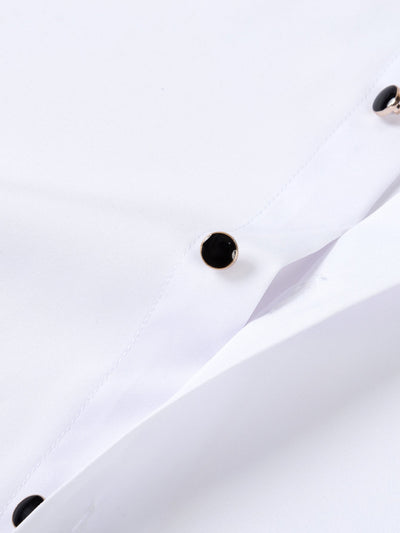 Fiorino® | Long Sleeve Dress Shirt with Faux Gemstone Metal Rim Buttons