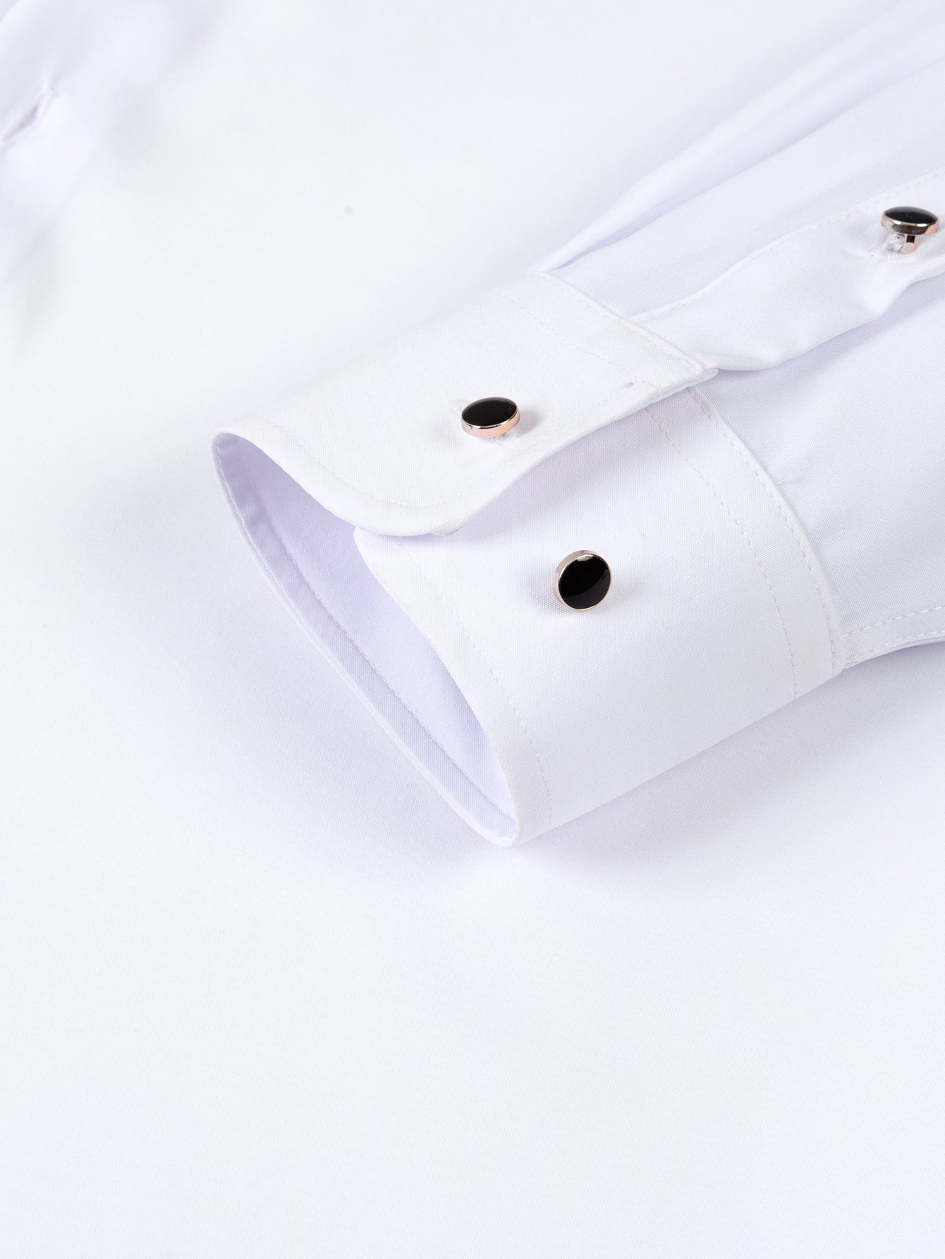 Fiorino® | Long Sleeve Dress Shirt with Faux Gemstone Metal Rim Buttons