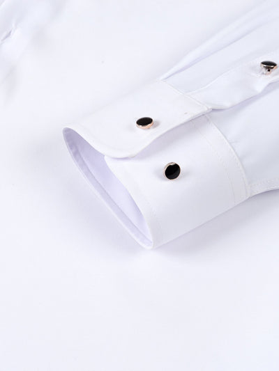 Fiorino® | Long Sleeve Dress Shirt with Faux Gemstone Metal Rim Buttons