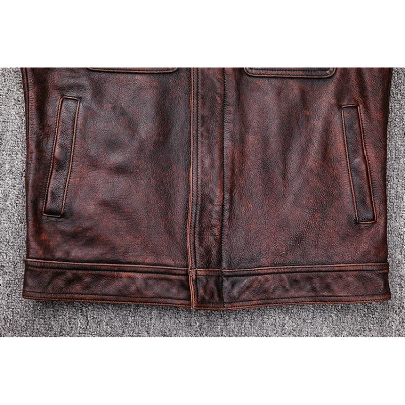 Théo | Elegant men's genuine leather jacket with zipper and buttons