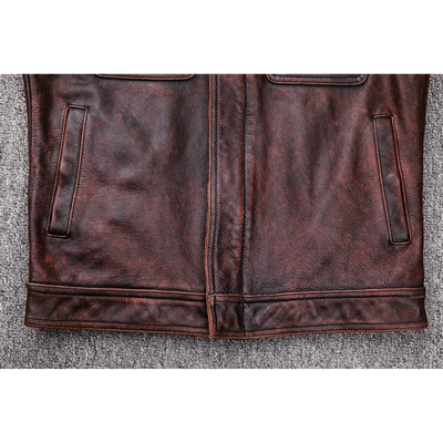 Théo | Elegant men's genuine leather jacket with zipper and buttons