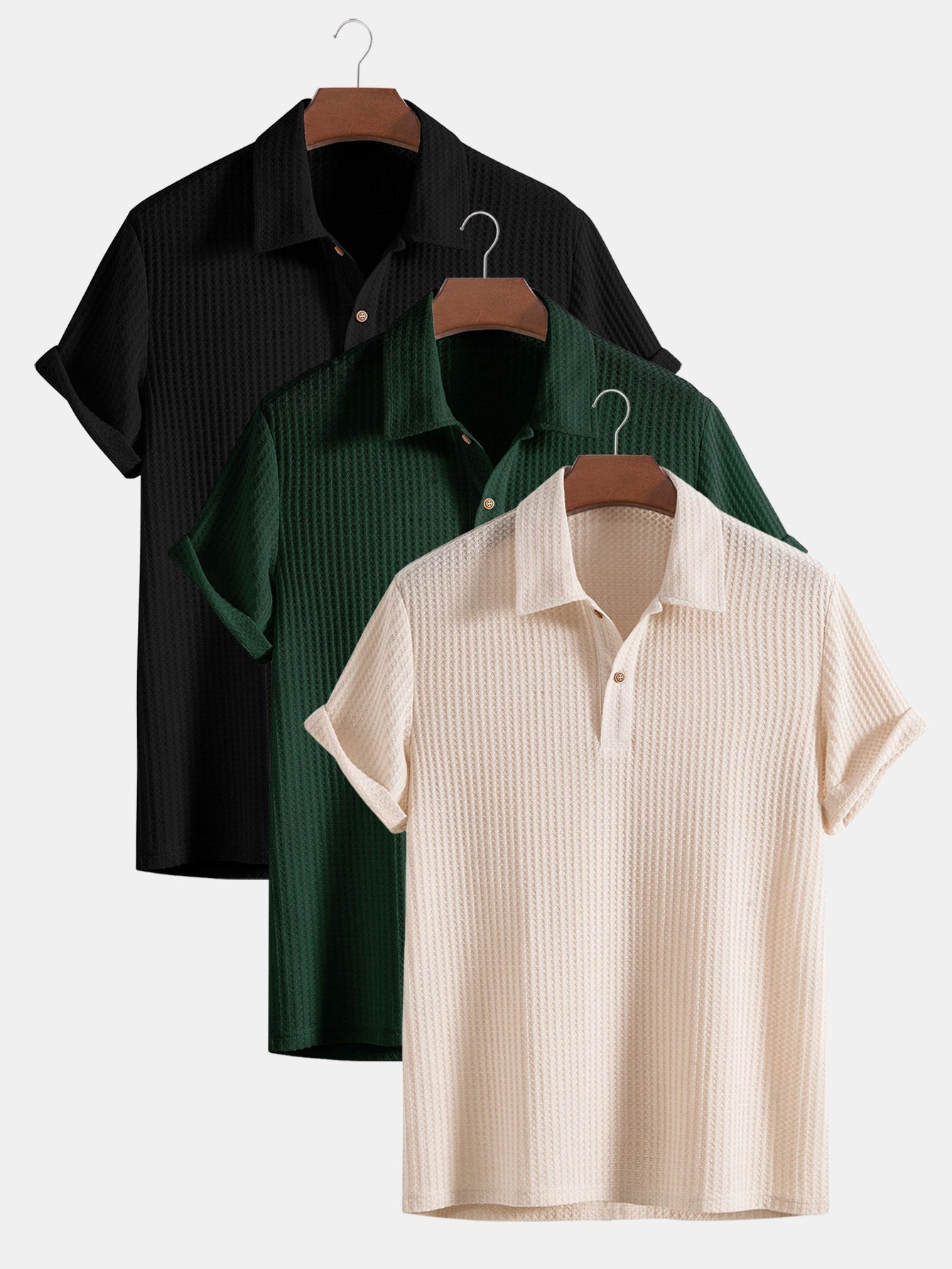 Henry | 3 Pieces Knitted Waffle Polo Shirt