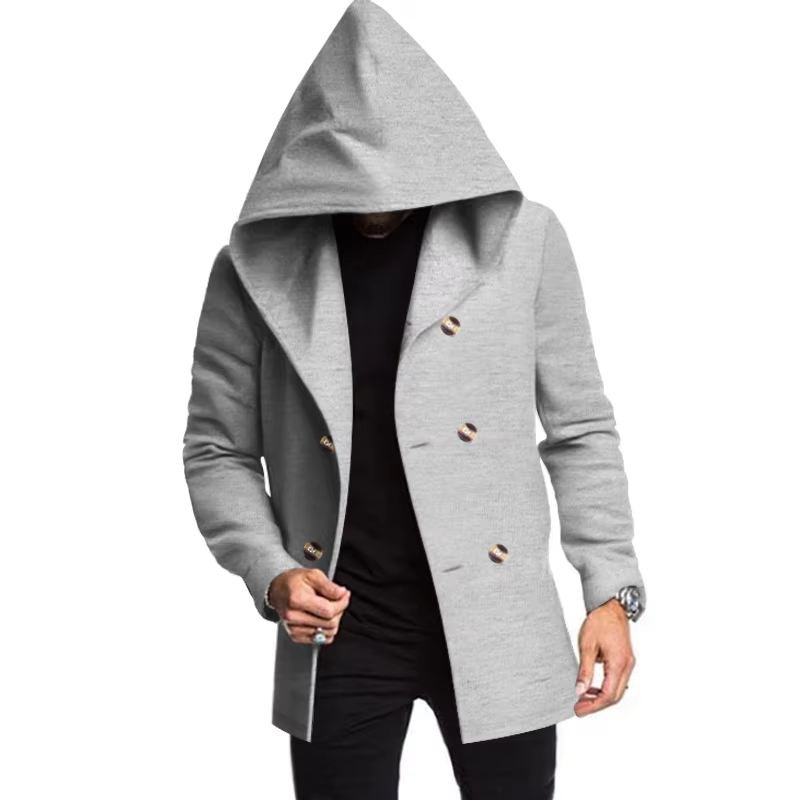 Numa | Men's Wool Coat with Hood - Double Breasted Warm & Elegant