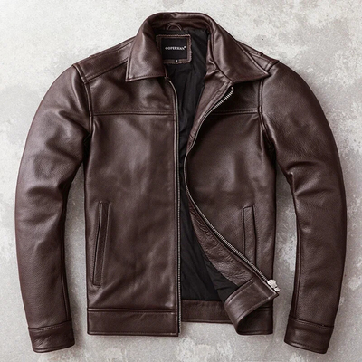 Teobaldo | Elegant men's leather jacket made of high-quality genuine leather - timeless and stylish