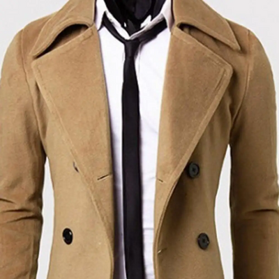 Niran | Men's winter coat - double-breasted jacket with wool content and warm lining