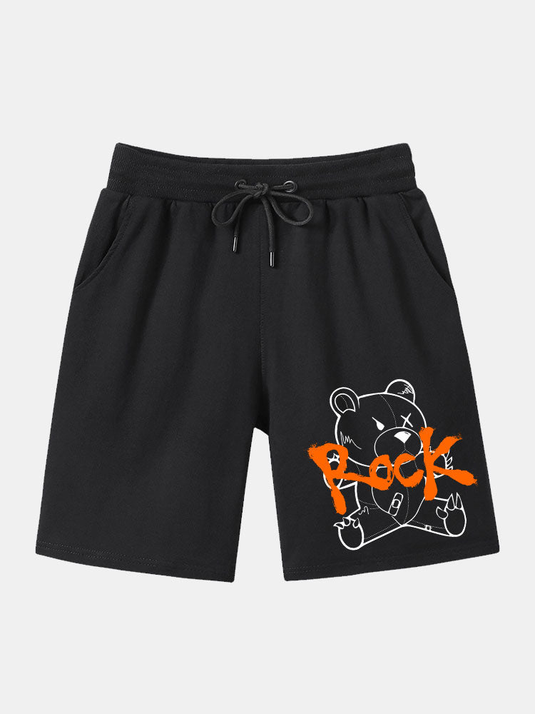 Barkat® | Rock Bear Print Mid Length Shorts