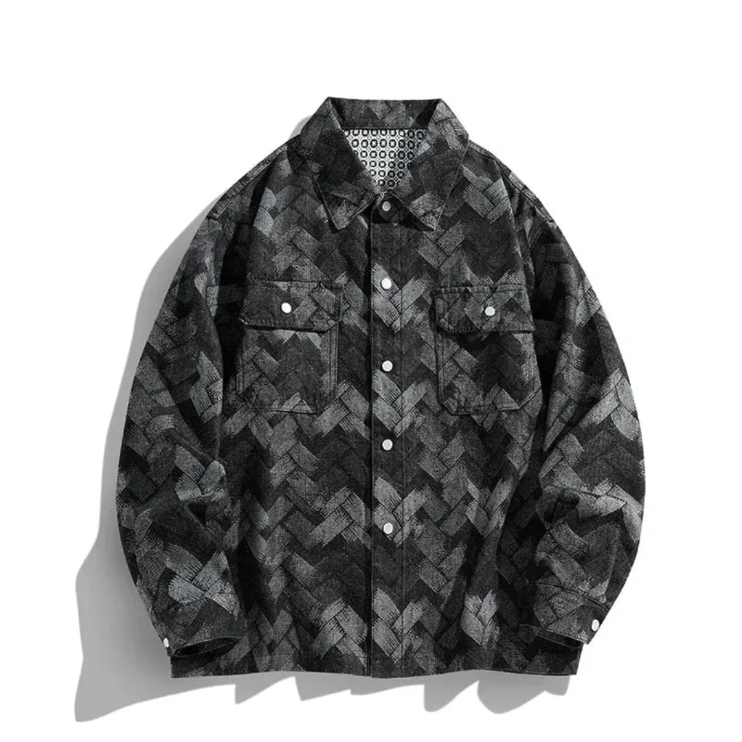 Liborio | Rain Patterned Denim Jacket